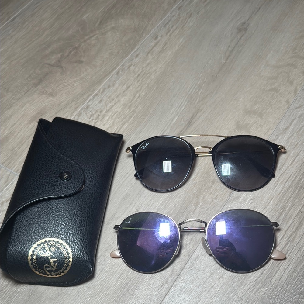Ray-Ban Black and Purple Sunglasses Set